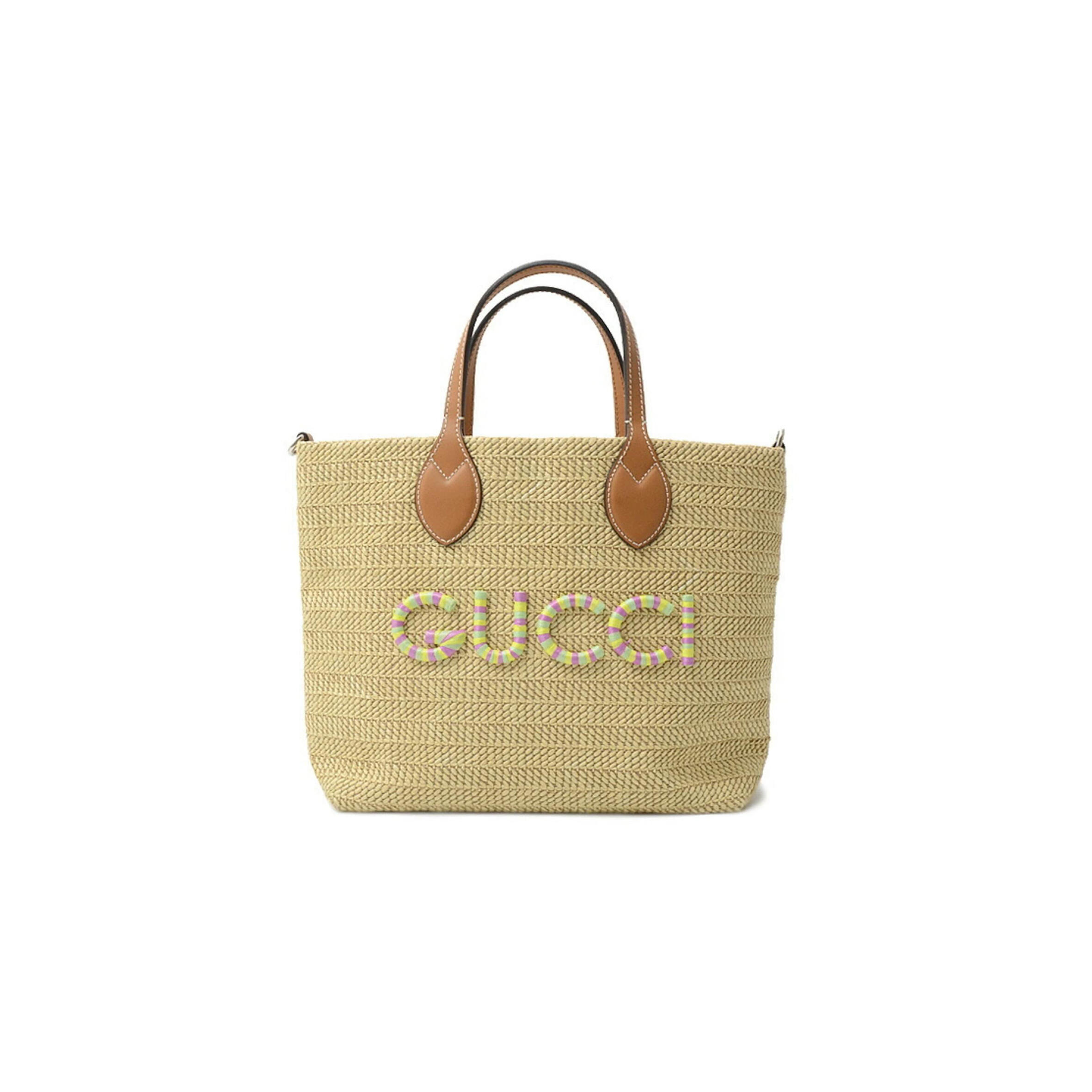 Gvc*1 women''s patch small tote bag brown beige leather (26*25*11cm)